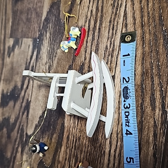 Wooden bundle Christmas ornaments Hallmark chair bird deer tiny rocking horse - Picture 14 of 16